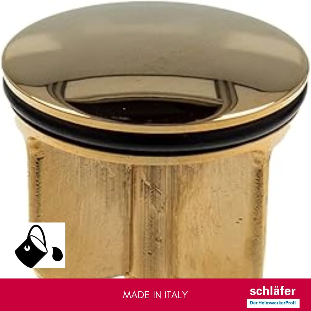 Schläfer 40510016 | Tappo Saltarello Universale Di Scarico Lavandino Bagno, Bidet, Vasca E Cucina, Diametro Tappo Saltarello 40mm, Finitura In | Leroy Merlin