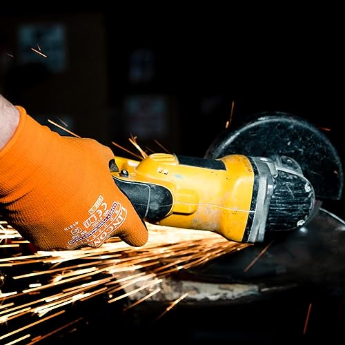 linconson 6 Pack Flexible Spandex Knit With Nitrile Micro-Foam Palm Construction & Mechanics Safety Work Gloves - Thumbnail 6