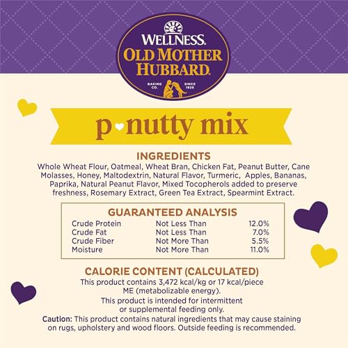 Image of Wellness Old Mother Hubbard P-Nutty Dog Biscuits, Natural, Training Treats, Three Flavors, Small Size, (20 Pound Box)