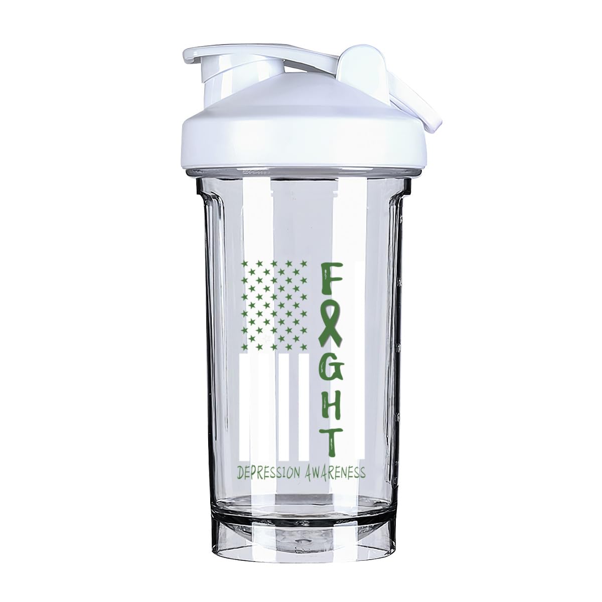 Breast Cancer Warrior Support Squad Depression Awareness 18 Ounce Shaker Cup,Fashion Theme Pattern Shaker Bottle Leak-proof Workout Shake Bottles 500ML/18 oz Perfect for Pre Workout-3-1