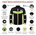 HWK Mesh Motorcycle Jacket Riding Air Motorbike Jacket Biker CE Armored Breathable (Medium, Green)