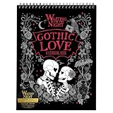 Conquest Journals Waiting for the Night Gothic Love Coloring Book, Goth Valentine's Day-Inspired Designs to Color, 30 Perforated Pages, Top-Spiral, Durable Bookboard-Wrapped Back Cover, 8'' x 10.5''