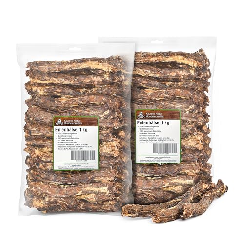 Kaureks Natur Hundeleckerlies, Entenhälse 2 kg, wie Hühnerhälse, Putenhälse Kausnack, Hundefutter, Kauartikel, Hundeleckerlies