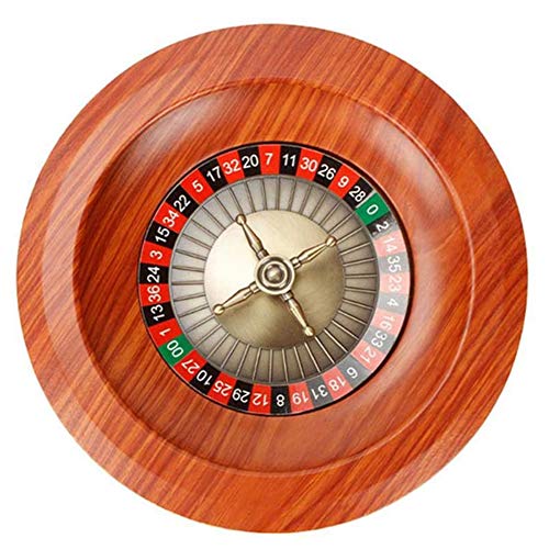ISAKEN Deluxe Wooden Roulette Wheel, 12 Inch Casino Grade Wooden Roulette Wheel Set Turntable Leisure Table Games (Wheel and Balls Only)