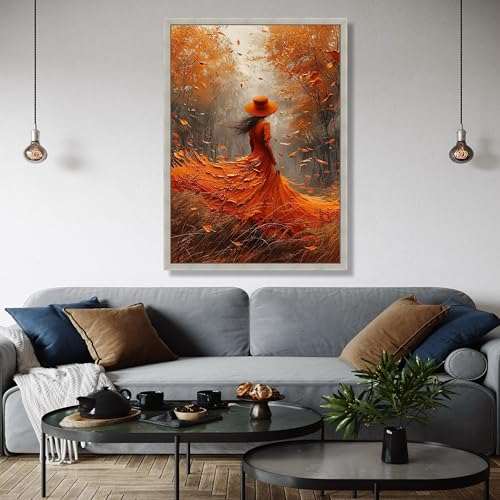 Tableau d'automne grand format toile nature pour mur vide - 4