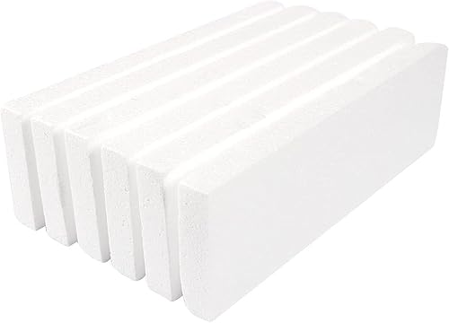 Juvale Bloques rectangulares de espuma – Bloques de espuma floral para suministro de embalaje y tablero de aislamiento – Paquete de 6, blanco, 12 x