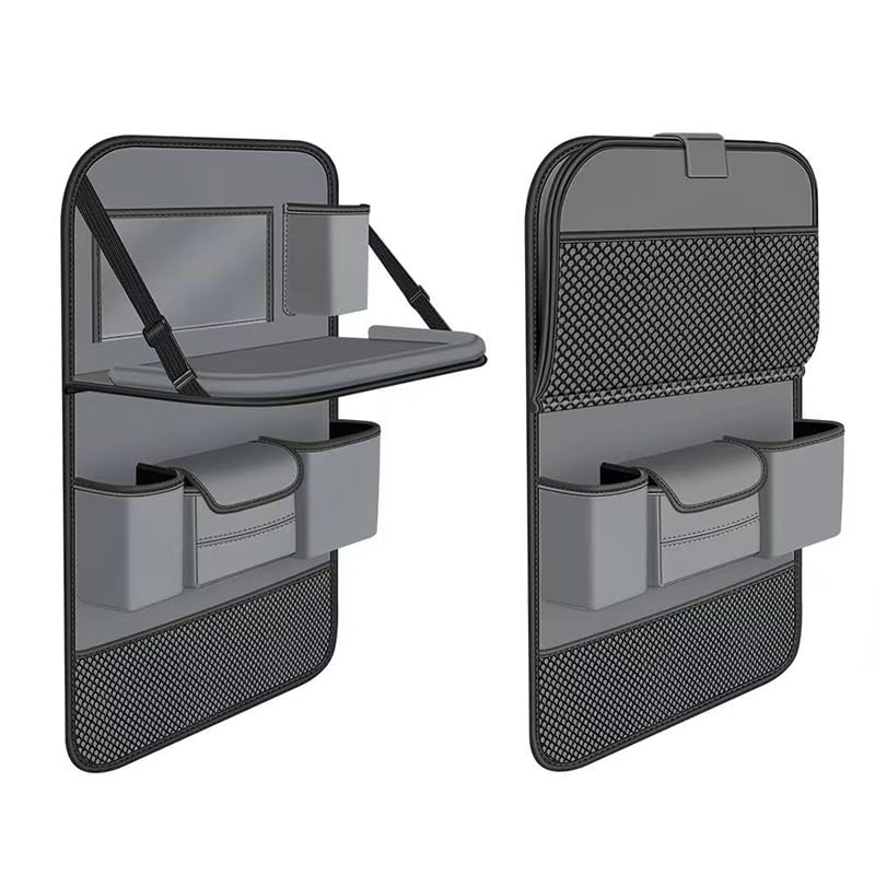 Organizer Sedile Posteriore Auto per Fiat Fullback Cross, Impermeabile Organizzatore Pelle Multi-Tasca Protezione Sedile Auto Accessori,A-2PCS