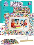 PURPLE LADYBUG DIY Mosaic Photo Frame Craft Kit for Kids with Colorful Shells - Ideal Birthday & Christmas Gift for Girls - Fun Arts & Crafts for Girls 8-12 6-8 Tween & Teens - Fits 5'x7' 4'x6' Photos