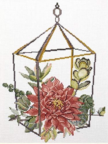 Needleart World Juego de bordado de punto de cruz, juego de bordado para principiantes, kit de herramientas de inicio con herramientas de bordado, kit de bordado, jardín suculento 2, 36 x 45 cm, 14