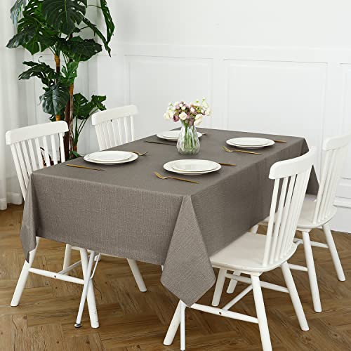 Image of Romanstile Waterproof Vinyl Tablecloth Rectangle, 54 x 54 Inch, Brown