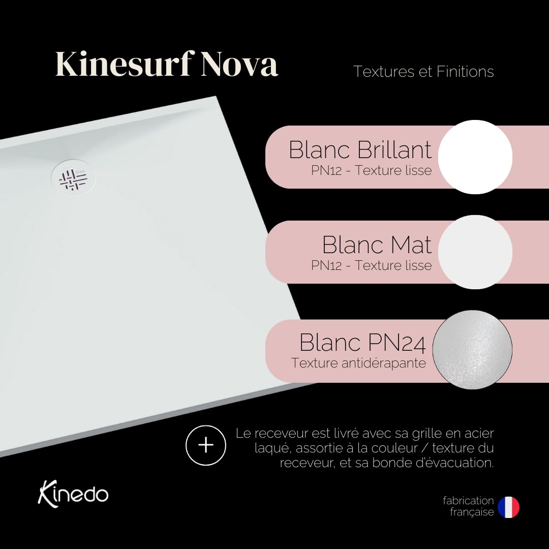 Receveur KINEDO Kinesurf Nova 120X80 blanc mat