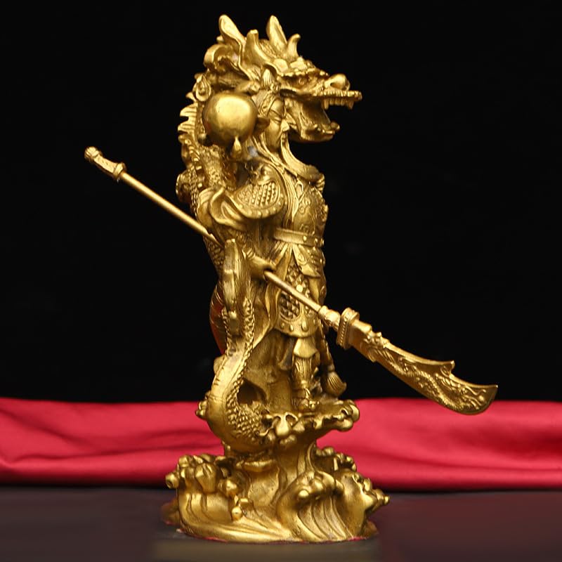 Posąg Buddy do wnętrz kult posągi Buddy Dom Mosiężna statua Guan Gong Ozdoby Bóg bogactwa Guan Yu Figurka Feng Shui rzeźba medytująca statua Buddy Statua Rzeźba
