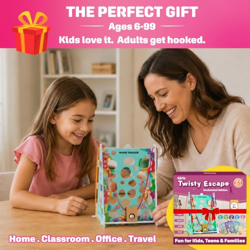 Image of Butterfly Edufields Twisty Escape Board Games for Girls Adults Families | Table Top Games for Girls 7-14 Years | 5in1 Arcade Desk Game | Gift for Kids, Teens & Adults Ages 6-99