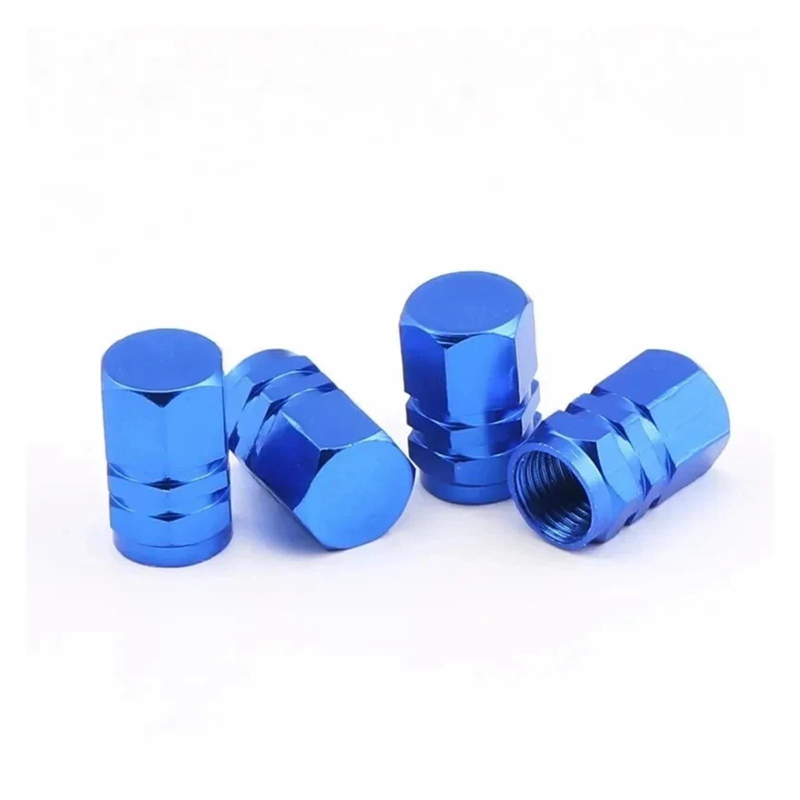 4/12Pcs Aluminum Valve Caps Dustproof for Car Motorcycle Bike(Silver)