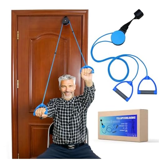 Polea Hombro, [Actualización] Poleas Rehabilitacion Hombro para Fisioterapia, Cuerda Poleas Gimnasio para Casa, Cuerdas Ejercicio Puerta para Rehabilitación, Ejercicio y Prevención de Lesiones