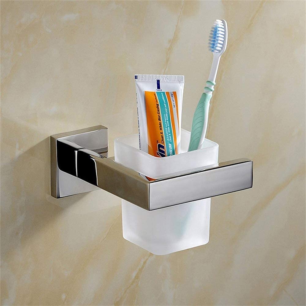 Soporte para cepillo de dientes cuadrado cromado montado en la pared de acero inoxidable soporte para cepillo de dientes accesorio de baño