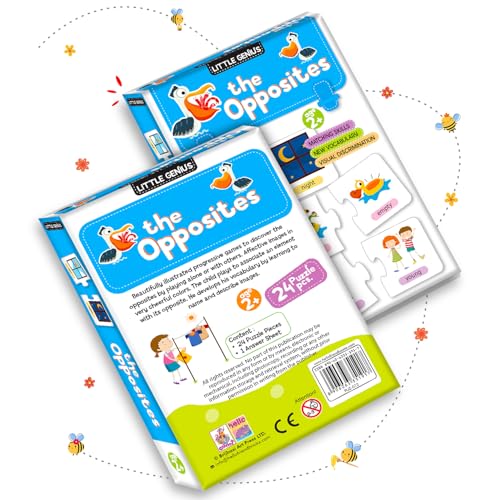 Image of The Opposite 24 Puzzle Game Box Set for Kids - Early Learning Activity with Matching Skills, Colorful Fun Illustrations for Kids, Toddlers - Ages 2+ Years