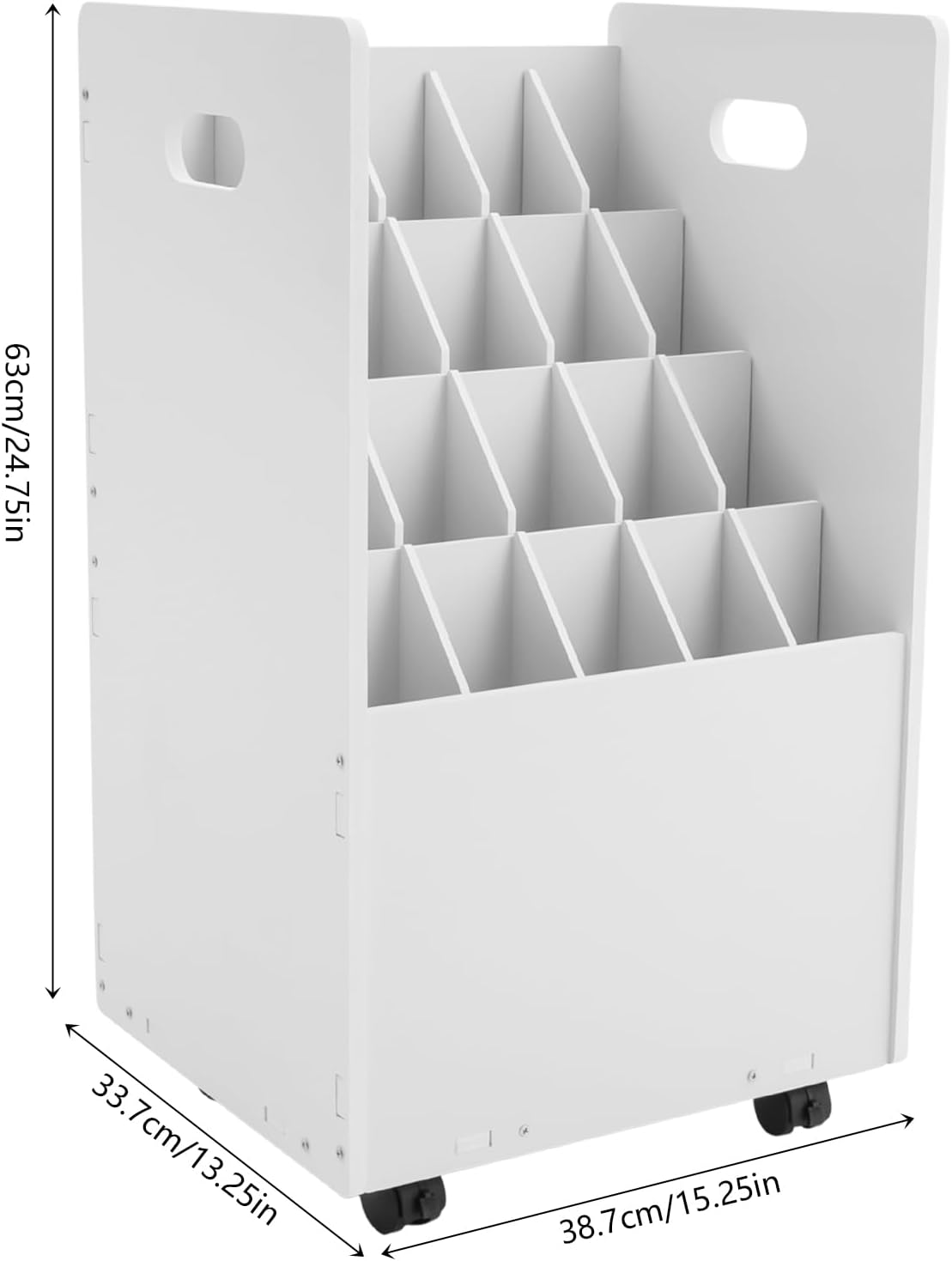 File Roll Storage Cart, 20 Slots Roll File Cart, 110Lbs Capacity Blueprint Trolley, File Storage Organizers Cabinet with Wheels, for Office, Classroom, Print Shop, for Architect, Designer