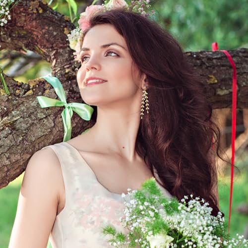 Wedding Dangle Earrings for Women Vine Earrings for Wedding, Cubic Zirconia Rhinestone Dangling Earring Crystal Drop Earring Prom Party Jewelry Gifts3