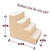 Majestic Pet 4 Step Portable Dog Stairs for Small Dogs to get on Bed Supports 25 lbs or Less – Dog Steps for High Bed with Machine Washable Cover – Pet Stairs for Cats Towers Yellow #1