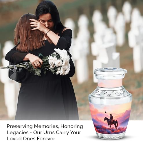 Image of Cowboys Urn Ashes Keepsake 3 Inch | Decorative Urns Keepsake Urn for Adult Human Burial Urns for Ashes