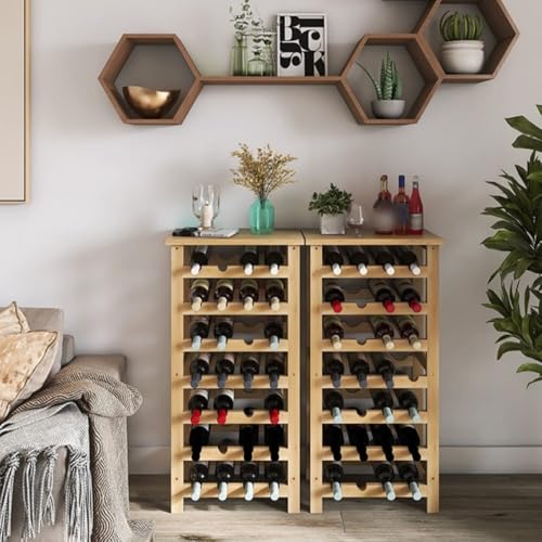 Soporte para botellas de vino de bambú de 7 niveles miniatura 5