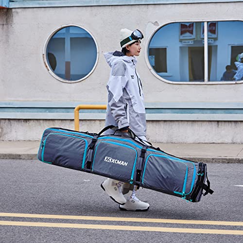 Image of XCMAN Roller Snowboard Bag Adjustable Length 63-75In Padded Bag for Air Travel Snowboard Boots