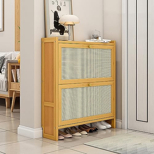 Étagère à chaussures en bois pour porte coulissante pivotante et empilable