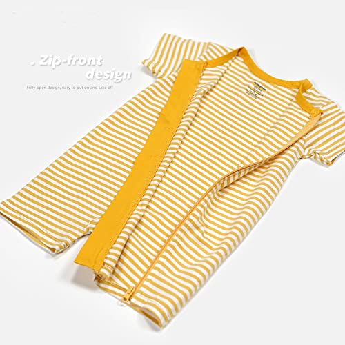 Teach Leanbh Baby Boys Or Girls 2 Pack Pajamas Cotton Short Sleeve Zipper Romper Jumpsuits Sleep And Play 3-24 Months (Pink, 6-12 Months) #TOP1