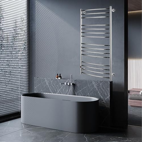 Sèche-serviettes électrique contre l'humidité : grand modèle mural inox
