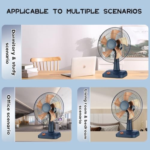 4-Speed Oscillating Desk Fan, Quiet Portable Stand Fan, 120° Rotation, Air Circulator for Home & Office, Compact Black Design, Energy Efficient Cooling