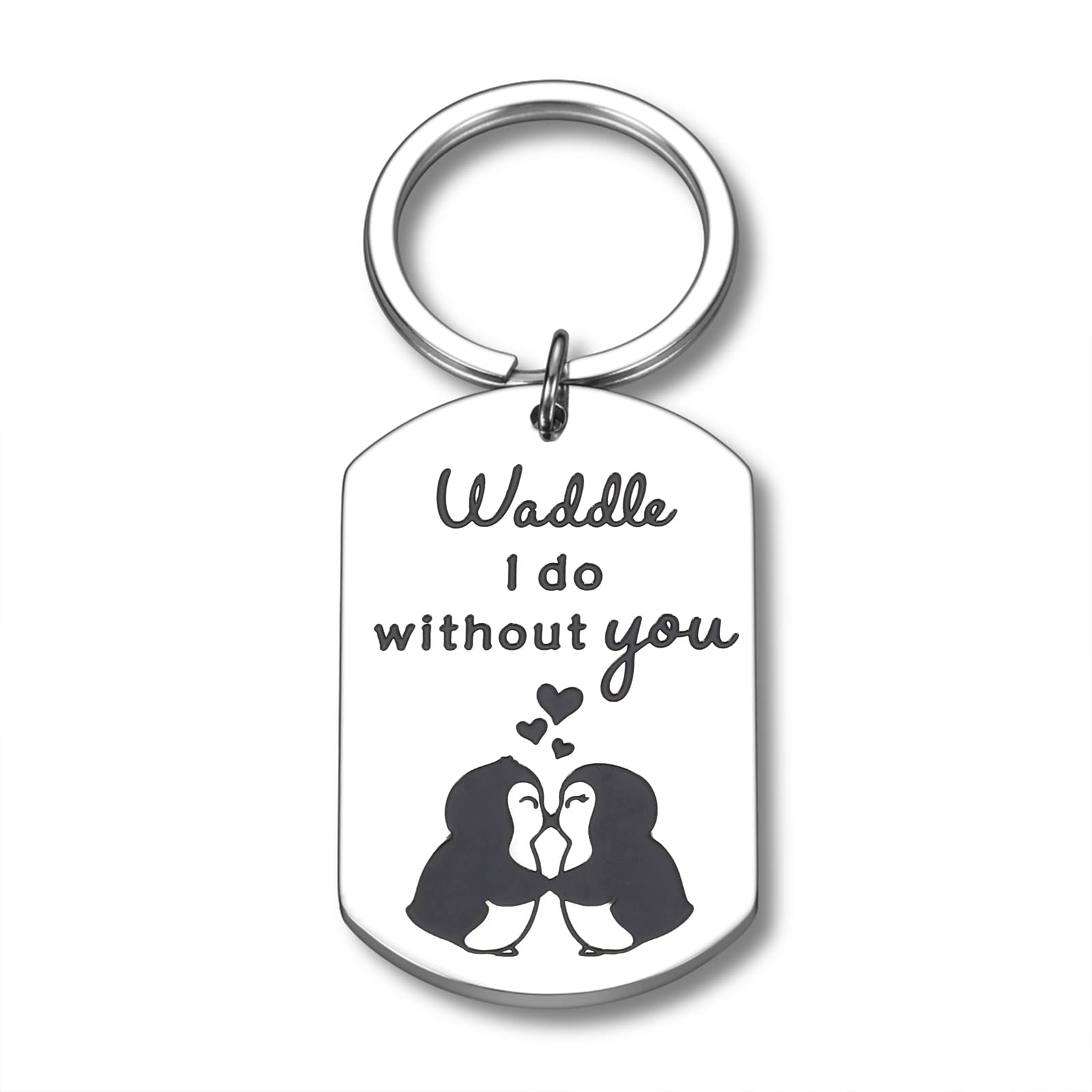 AeolussomsChristmas Stocking Stuffer for Boyfriend Girlfriend Husband Wife Anniversary Couples Gift for Him Her Birthday Valentines Gift for Women Men Funny Penguin Keychain Wedding Engagement Gifts