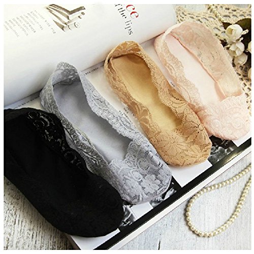 6 Pairs Lace Socks Fashion Liner No Show Socks Lace Non Slip Socks Womens Thin Low Cut Casual Socks2