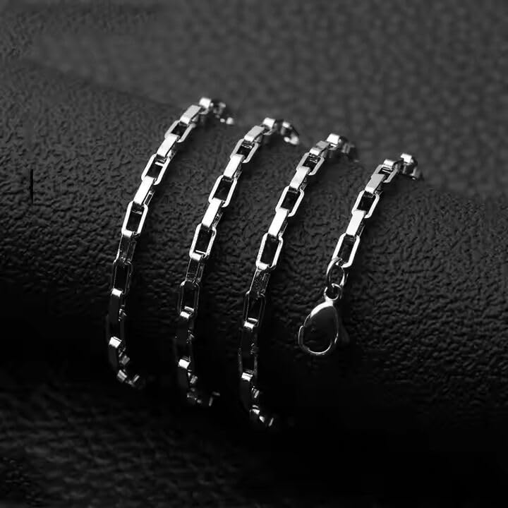 Image of THE MEN THING Chain for Men, Luxury Pure Titanium Steel Chain | Silver Stainless Steel Chain | Necklace Jewellery for Men & Boys