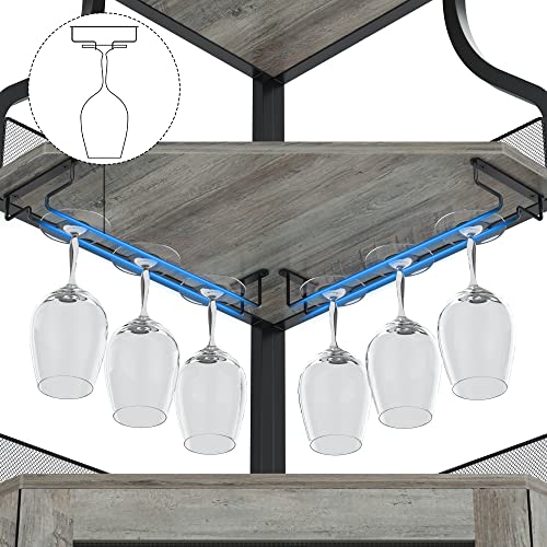Amyove Corner Bar Cabine, Wine Cabinet With Removable Shelves (Grey) #TOP6