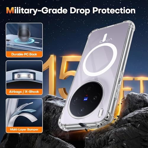 Image of Jkobi Shockproof Crystal-Clear Back Cover for Vivo X300 5G (Magsafe Wireless Support | Drop & Camera Protection | Hard Polycarbonate)