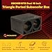 Q Power Dual 10 Inch Vented Triangle Ported Wood Subwoofer Enclosure Box with Durable Bedliner Spray and Spring Loaded Terminals, Black