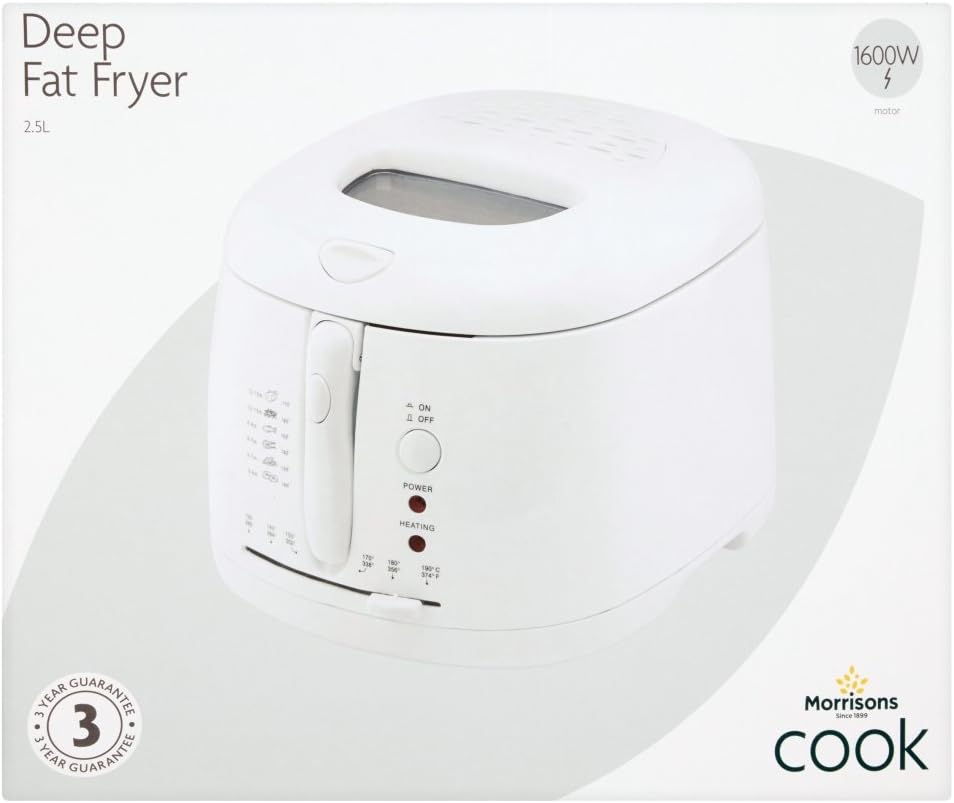 Morrisons Cook White Deep Fat Fryer, 2.5 Litre Amazon.co.uk Home