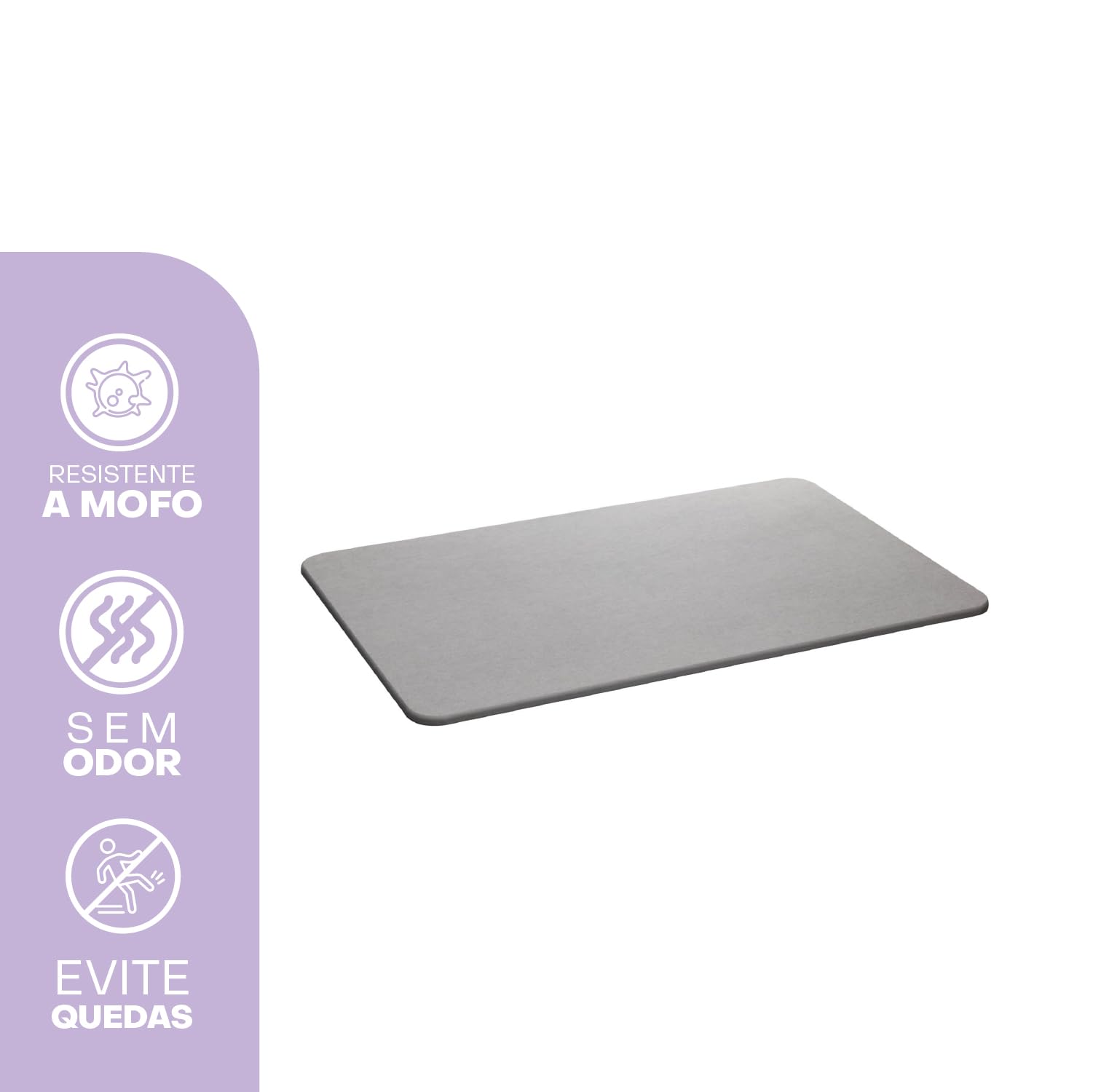 LYOR - Alfombrilla de Piedra de diatomita para baño, Color Gris, 23.6 x 15.4 Pulgadas
