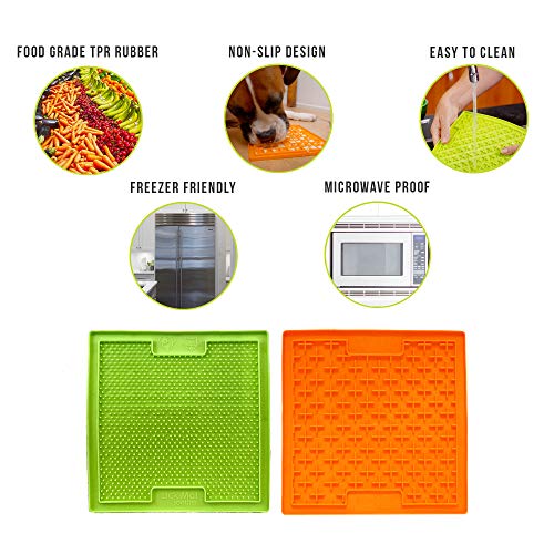 Hyper Pet Boredom Buster Slow Feeder Dog Mat & LickiMat (Perfect For Dog Food, Dog Treats, Yogurt, or Peanut Butter) [Fun Alternative to a Slow Feed Dog Bowl] Available in a Variety of Colors & Sizes - Thumbnail 3