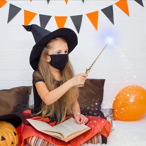 Image of MilesMagic Harry Potter Wand with Magic Spell and Platform Ticket | Wizard Cosplay Light Up LED Sorcerer's Witchcraft Magic Dress Up Wand for Potterheads | 33 cm | (Lord Voldemort)