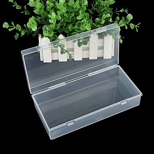Image of 6 Pack Rectangular Clear Plastic Storage Containers | 7.28 x 3.54 x 1.77 inch, Hinged Lid, For Beads and Small Craft Items