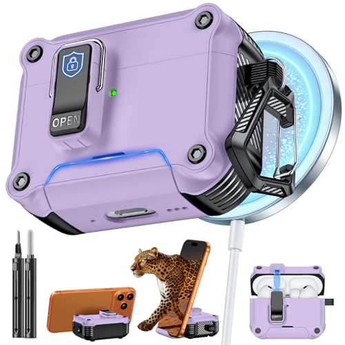 Inesore for AirPods Pro3 �P�[�X (2025) ���C�������b�N �� �Œ�N���b�v�A�X�}�z�X�^���h�@�\���ځAMagSafe �[�d�Ή��A�N���[�j���O�y�� & �J���r�i�t���A�S�ʕی�E�ϏՌ��݌v�̃G�A�[�|�b�Y�v�� ��3���� �ی�J�o�[ -
