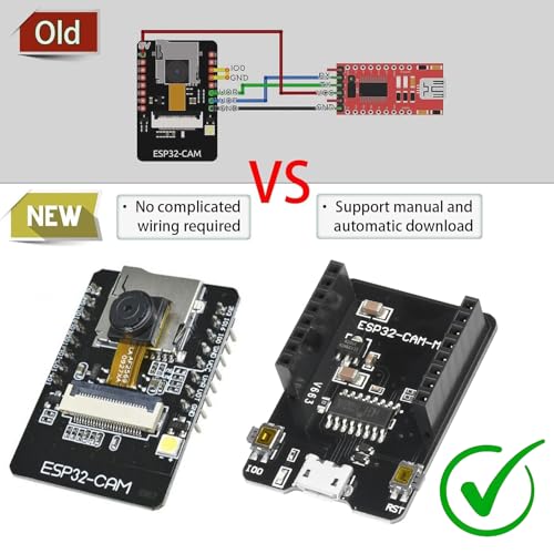 Image of Aideepen ESP32-CAM W-BT Board ESP32-CAM-MB Micro USB to Serial Port CH-340G with OV2640 2MP Camera Module Dual Mode Support NodeMCU