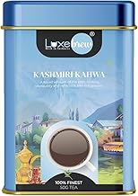 LuxeBrew Kashmiri Kahwa Tea – Detox blended tea with green. Tea cinnamon green cardamom saffron and many more igredients | Soothing & Aromatic Wellness Drink | 50g Premium Tin