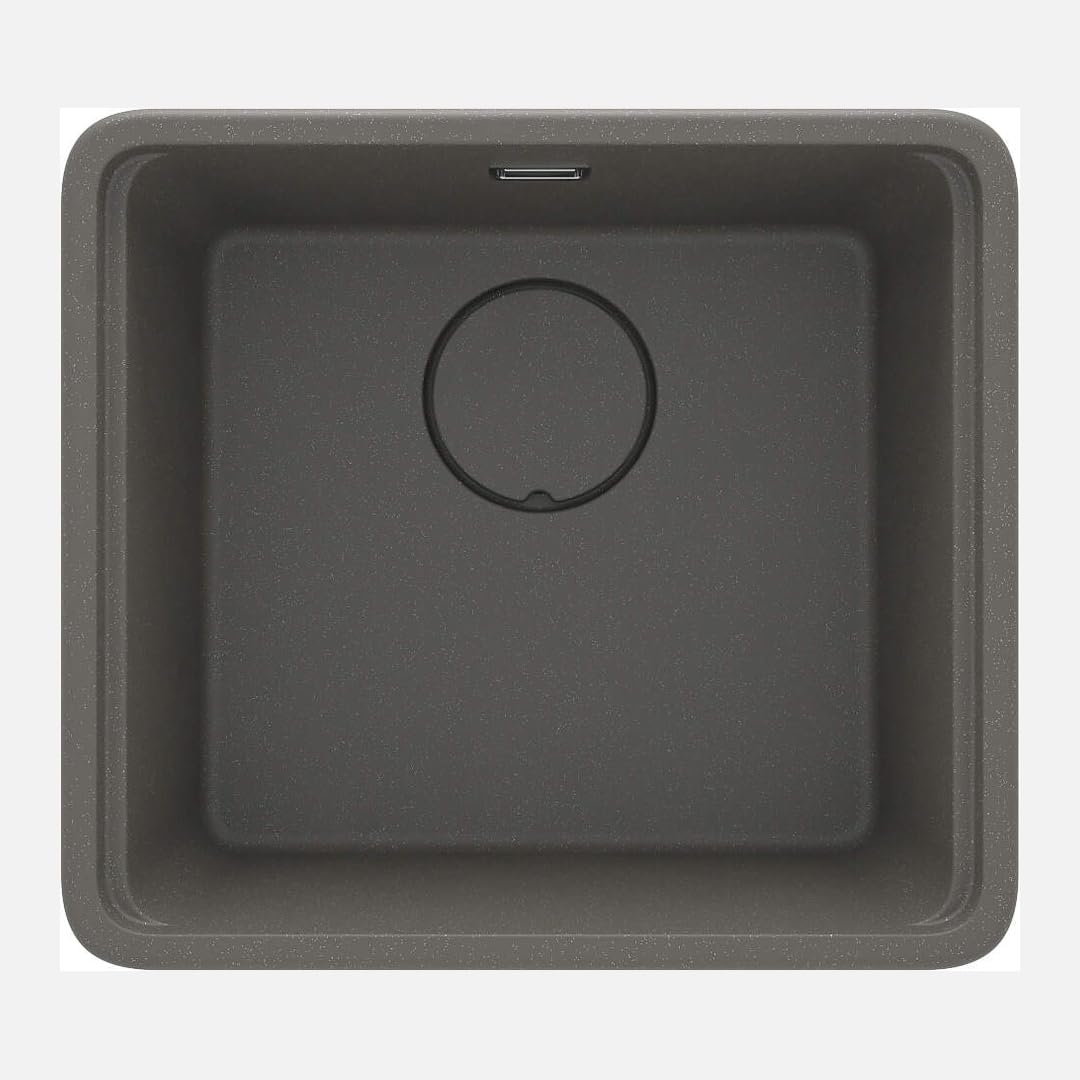 Évier granit anthracite métallisé Mira cuve robuste 50x45 cm pour plan de travail