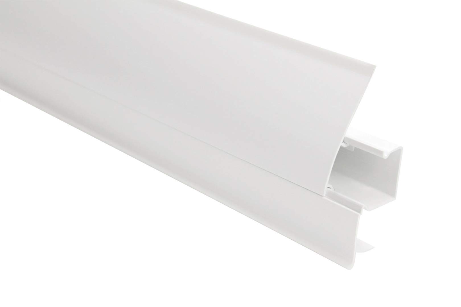 LEMAL Sockelleisten Sparpaket, PVC 65x23mm - Fußleisten mit Kabelkanal - (20 Meter 101A weiß) Kunststoff Teppichleisten Übergangsleisten