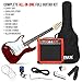 LyxPro Left Hand 39 Inch Electric Guitar and Starter Kit for Lefty Full Size Beginner’s Guitar, Amp, Six Strings, Two Picks, Shoulder Strap, Digital Clip On Tuner, Guitar Cable and Soft Case - Red