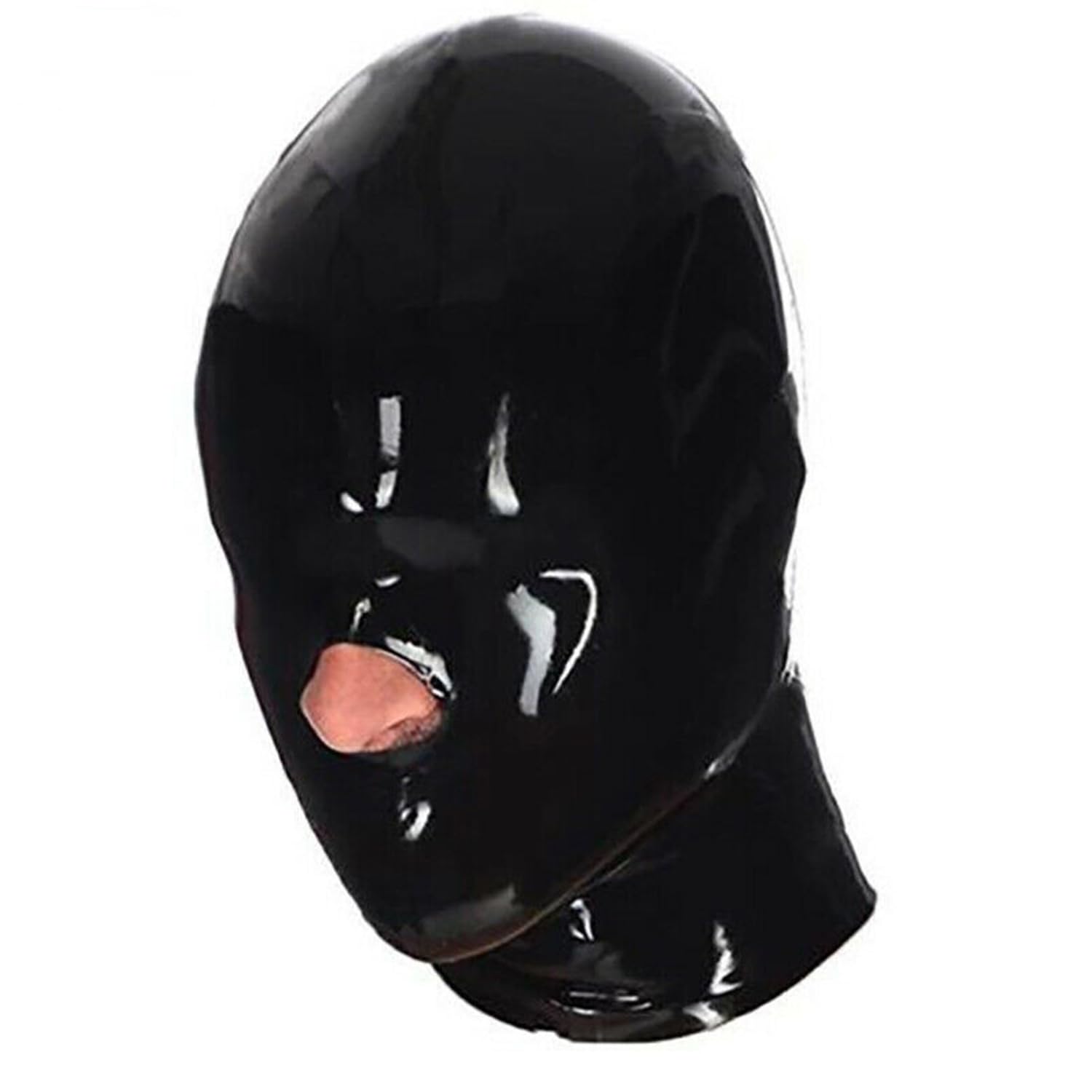 WXLPCGO Latex Hood Full Face Rubber Hood Unisex Fetish Handmade BDSM Show Your Nose for Unisex Christmas(Size:XL-70CM)