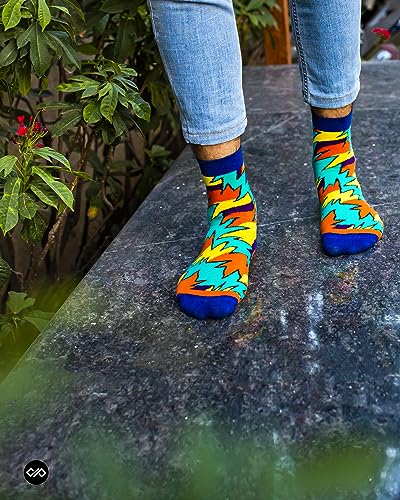 Image of DYNAMOCKS Men's and Women's Combed Cotton Ankle Length Socks (Pack of 6) (Multicolour, Free Size)